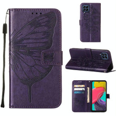 For Samsung Galaxy M53 5G Embossed Butterfly Leather Phone Case(Dark Purple) For Samsung Galaxy M53 5G Embossed Butterfly Leather Phone Case(Dark Purple)