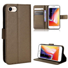 For iPhone SE 2022 / SE 2020 / 8 / 7 Diamond Texture Leather Phone Case(Brown)