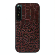 For Sony Xperia 1 IV Crocodile Texture Genuine Leather Phone Case(Coffee) For Sony Xperia 1 IV Crocodile Texture Genuine Leather Phone Case(Coffee)