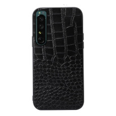 For Sony Xperia 1 IV Crocodile Texture Genuine Leather Phone Case(Black) For Sony Xperia 1 IV Crocodile Texture Genuine Leather Phone Case(Black)