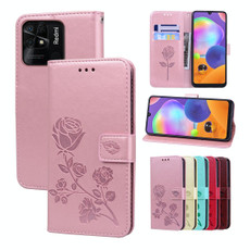 For Xiaomi Redmi 10C Rose Embossed Leather Phone Case(Rose Gold)