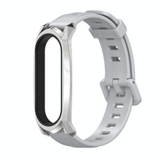 For Xiaomi Mi Band 6 / 5 / 4 / 3 Mijobs Flat Hole Silicone Watch Band, Style:GT Case(Grey+Silver) For Xiaomi Mi Band 6 / 5 / 4 / 3 Mijobs Flat Hole Silicone Watch Band, Style:GT Case(Grey+Silver)