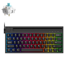 Ajazz K620T 62 Keys Bluetooth Wireless Dual Mode Mechanical Keyboard, Style: Blue Shaft (Black)