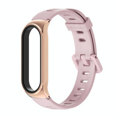 For Xiaomi Mi Band 6 / 5 / 4 / 3 Mijobs Flat Hole Silicone Watch Band, Style:CS Case(Pink+Rose Gold) For Xiaomi Mi Band 6 / 5 / 4 / 3 Mijobs Flat Hole Silicone Watch Band, Style:CS Case(Pink+Rose Gold)