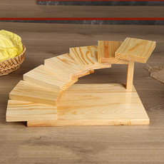 Wood Serving Tray Rotating Steps Meat Plate Sushi Dish, Specification: Seven Steps