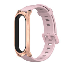 For Xiaomi Mi Band 6 / 5 / 4 / 3 Mijobs Flat Hole Silicone Watch Band, Style:GT Case(Pink+Rose Gold) For Xiaomi Mi Band 6 / 5 / 4 / 3 Mijobs Flat Hole Silicone Watch Band, Style:GT Case(Pink+Rose Gold)