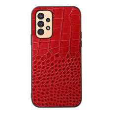 For Samsung Galaxy A13 4G Crocodile Top Layer Cowhide Leather Phone Case(Red)
