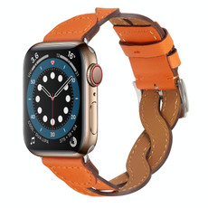 Weave Watch Band For Apple Watch Ultra 49mm&Watch Ultra 2 49mm / Series 9&8&7 45mm / SE 3&SE 2&6&SE&5&4 44mm / 3&2&1 42mm(Orange)
