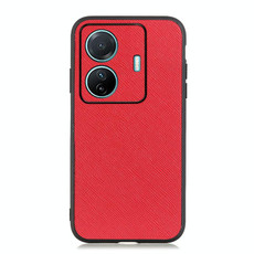 For vivo S15e Accurate Hole Cross Texture Genuine Leather Phone Case(Red) For vivo S15e Accurate Hole Cross Texture Genuine Leather Phone Case(Red)