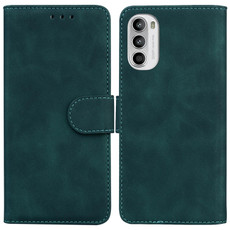 For Motorola Moto G52 Skin Feel Pure Color Flip Leather Phone Case(Green) For Motorola Moto G52 Skin Feel Pure Color Flip Leather Phone Case(Green)