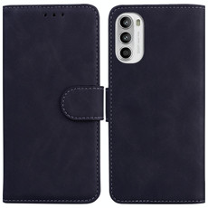 For Motorola Moto G52 Skin Feel Pure Color Flip Leather Phone Case(Black) For Motorola Moto G52 Skin Feel Pure Color Flip Leather Phone Case(Black)