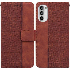 For Motorola Moto G52 Geometric Embossed Leather Phone Case(Brown) For Motorola Moto G52 Geometric Embossed Leather Phone Case(Brown)