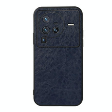 For vivo X80 Pro Accurate Hole Crazy Horse Texture PU Phone Case(Blue) For vivo X80 Pro Accurate Hole Crazy Horse Texture PU Phone Case(Blue)