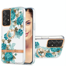 For Samsung Galaxy A72 5G / 4G Ring IMD Flowers TPU Phone Case(Blue Rose) For Samsung Galaxy A72 5G / 4G Ring IMD Flowers TPU Phone Case(Blue Rose)