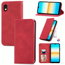 For Sony Xperia Ace III Retro Skin Feel Magnetic Leather Phone Case(Red)