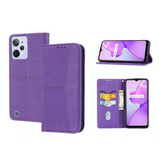 For OPPO Realme C31 4G Global Woven Texture Stitching Magnetic PU Leather Phone Case(Purple) For OPPO Realme C31 4G Global Woven Texture Stitching Magnetic PU Leather Phone Case(Purple)