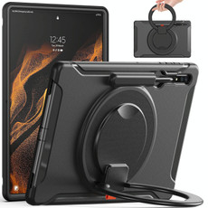 For Samsung Galaxy Tab S8 Ultra / X900 360 Rotation Handle Grip TPU + PC Tablet Case(Black) For Samsung Galaxy Tab S8 Ultra / X900 360 Rotation Handle Grip TPU + PC Tablet Case(Black)