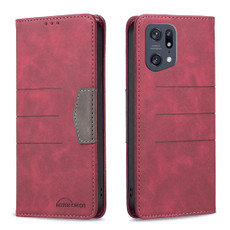 For OPPO Find X5 Pro Magnetic Splicing Leather Phone Case(Red) For OPPO Find X5 Pro Magnetic Splicing Leather Phone Case(Red)