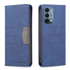 For OnePlus Nord N200 5G Magnetic Splicing Leather Phone Case(Blue)