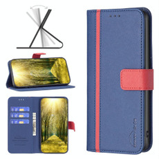 For Samsung Galaxy A41 BF13 Color Matching Cross Texture Leather Phone Case(Blue)