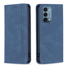 For OnePlus Nord N200 5G Magnetic RFID Blocking Anti-Theft Leather Phone Case(Blue)