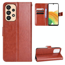 For Samsung Galaxy A23 5G Crazy Horse Texture Horizontal Flip Phone Leather Case(Brown)