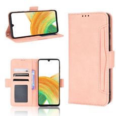 For Samsung Galaxy A33 5G Skin Feel Calf Pattern Horizontal Flip Leather Phone Case(Pink)