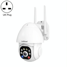 SriHome SH039B 3MP Sound and Light Alarm IP66 Waterproof Dome Camera, UK Plug