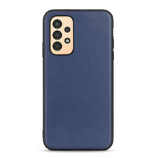 For Samsung Galaxy A13 4G Sheep Texture Genuine Leather Shockproof Phone Case(Blue)