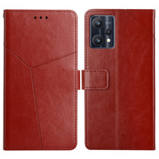 For OPPO Realme 9 Pro+/Realme 9 4G Y Stitching Horizontal Flip Leather Phone Case(Brown)