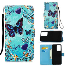 For Samsung Galaxy A73 5G Colored Drawing Pattern Plain Weave Leather Phone Case(Heart Butterfly) For Samsung Galaxy A73 5G Colored Drawing Pattern Plain Weave Leather Phone Case(Heart Butterfly)