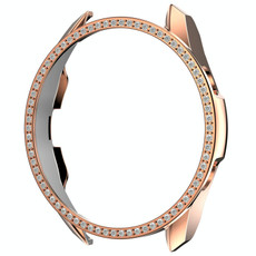 For Samsung Galaxy Watch 3 45mm Single Row Diamond PC Watch Case(Rose Gold)