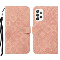 For Samsung Galaxy A33 5G Ethnic Style Embossed Pattern Leather Phone Case(Pink)