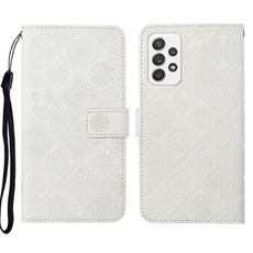 For Samsung Galaxy A33 5G Ethnic Style Embossed Pattern Leather Phone Case(White)