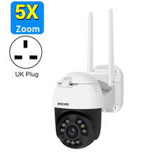 ESCAM QF558 5.0MP HD 5X Zoom Wireless IP Camera, Support Humanoid Detection, Night Vision, Two Way Audio, TF Card, UK Plug