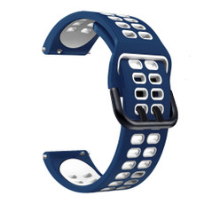 For Garmin Venu 2 Plus 20mm Mixed-color Silicone Watch Band(Blue White)
