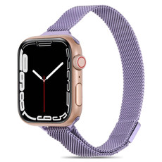 Milanese Small Waist Watch Band For Apple Watch Ultra 49mm&Watch Ultra 2 49mm / Series 9&8&7 45mm / SE 3&SE 2&6&SE&5&4 44mm / 3&2&1 42mm(Lavender)