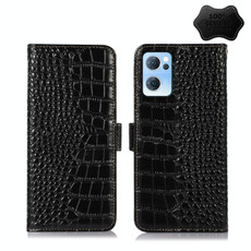 For OPPO Reno7 5G CN Version Crocodile Top Layer Cowhide Leather Phone Case(Black) For OPPO Reno7 5G CN Version Crocodile Top Layer Cowhide Leather Phone Case(Black)