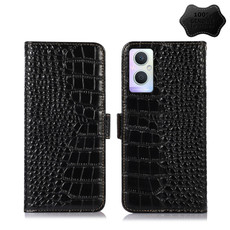 For OPPO A96 5G CN Version / Reno7 Z 5G Crocodile Top Layer Cowhide Leather Phone Case(Black) For OPPO A96 5G CN Version / Reno7 Z 5G Crocodile Top Layer Cowhide Leather Phone Case(Black)