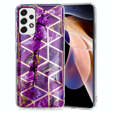 For Samsung Galaxy A53 5G Electroplating Pattern TPU Phone Case(Purple Rhombus)