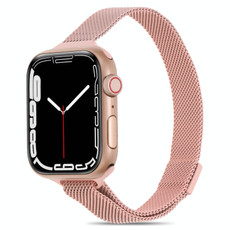 Milanese Small Waist Watch Band For Apple Watch Ultra 49mm&Watch Ultra 2 49mm / Series 9&8&7 45mm / SE 3&SE 2&6&SE&5&4 44mm / 3&2&1 42mm(Pink)