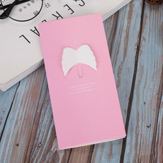 100 PCS A-330 Stereo Hollow Greeting Card(Pink Wings)