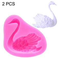 2 PCS Swan Baking Silicone Mould Cake Decorating Mould(Pink)