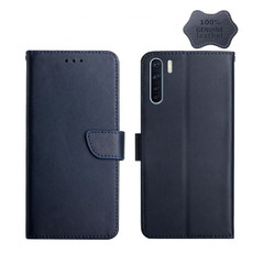 For OPPO A91 Genuine Leather Fingerprint-proof Horizontal Flip Phone Case(Blue) For OPPO A91 Genuine Leather Fingerprint-proof Horizontal Flip Phone Case(Blue)