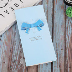100 PCS A-330 Stereo Hollow Greeting Card(Blue Bow)