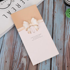 100 PCS A-330 Stereo Hollow Greeting Card(Champagne Bow)