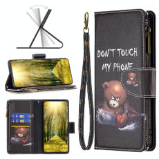 For OnePlus 10 Pro 5G Colored Drawing Pattern Zipper Leather Phone Case(Bear)