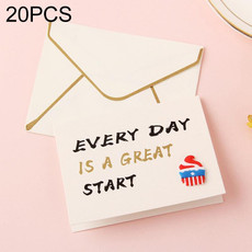 20 PCS 3D Holiday Blessing And Thanksgiving Card with Envelope(Ice Cream Icon)
