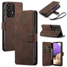 For Samsung Galaxy A33 5G DG.MING Retro Oil Edge Flip Leather Phone Case(Coffee)
