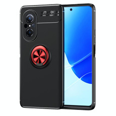 For Huawei nova 9 SE Metal Ring Holder TPU Phone Case(Black+Red)